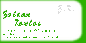 zoltan komlos business card